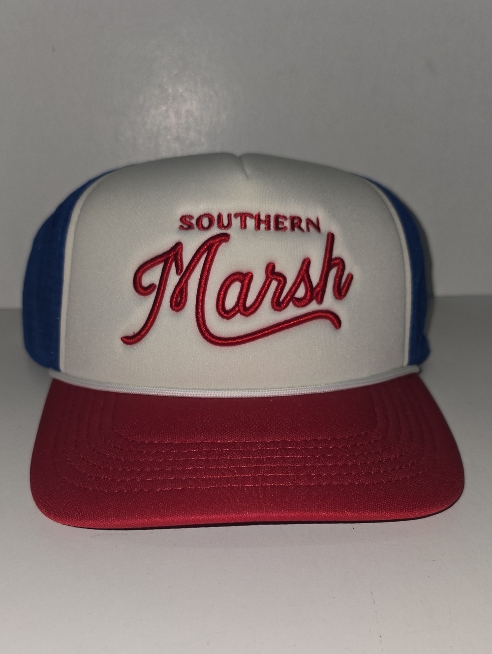 Southern Marsh Foam Trucker Hat in USA Red, White & Blue NWT